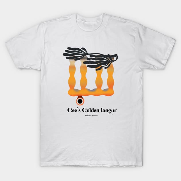 Bold monkey print "Gee Golden Langur" T-Shirt by RockPaperScissors